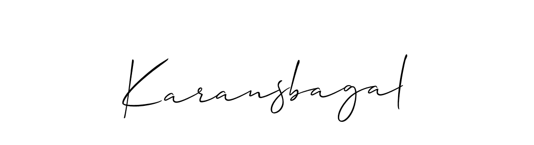 Make a beautiful signature design for name Karansbagal. With this signature (Allison_Script) style, you can create a handwritten signature for free. Karansbagal signature style 2 images and pictures png