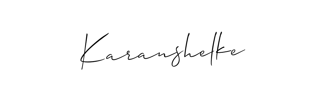 How to make Karanshelke name signature. Use Allison_Script style for creating short signs online. This is the latest handwritten sign. Karanshelke signature style 2 images and pictures png