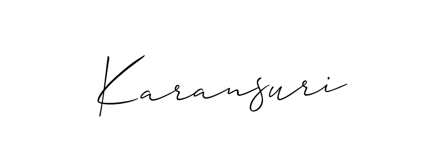 Make a beautiful signature design for name Karansuri. With this signature (Allison_Script) style, you can create a handwritten signature for free. Karansuri signature style 2 images and pictures png