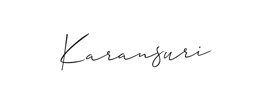 How to make Karansuri signature? Allison_Script is a professional autograph style. Create handwritten signature for Karansuri name. Karansuri signature style 2 images and pictures png