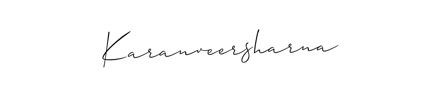 The best way (Allison_Script) to make a short signature is to pick only two or three words in your name. The name Karanveersharna include a total of six letters. For converting this name. Karanveersharna signature style 2 images and pictures png