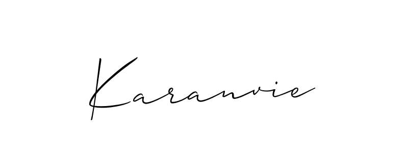 if you are searching for the best signature style for your name Karanvie. so please give up your signature search. here we have designed multiple signature styles  using Allison_Script. Karanvie signature style 2 images and pictures png