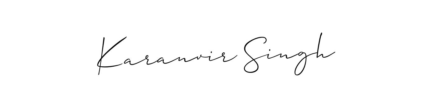 Make a beautiful signature design for name Karanvir Singh. With this signature (Allison_Script) style, you can create a handwritten signature for free. Karanvir Singh signature style 2 images and pictures png