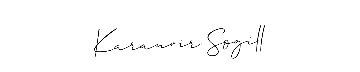 Use a signature maker to create a handwritten signature online. With this signature software, you can design (Allison_Script) your own signature for name Karanvir Sogill. Karanvir Sogill signature style 2 images and pictures png