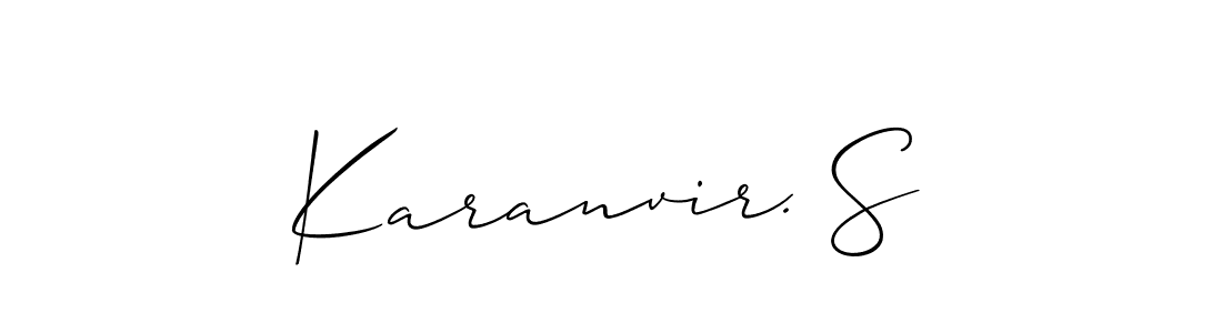 if you are searching for the best signature style for your name Karanvir. S. so please give up your signature search. here we have designed multiple signature styles  using Allison_Script. Karanvir. S signature style 2 images and pictures png