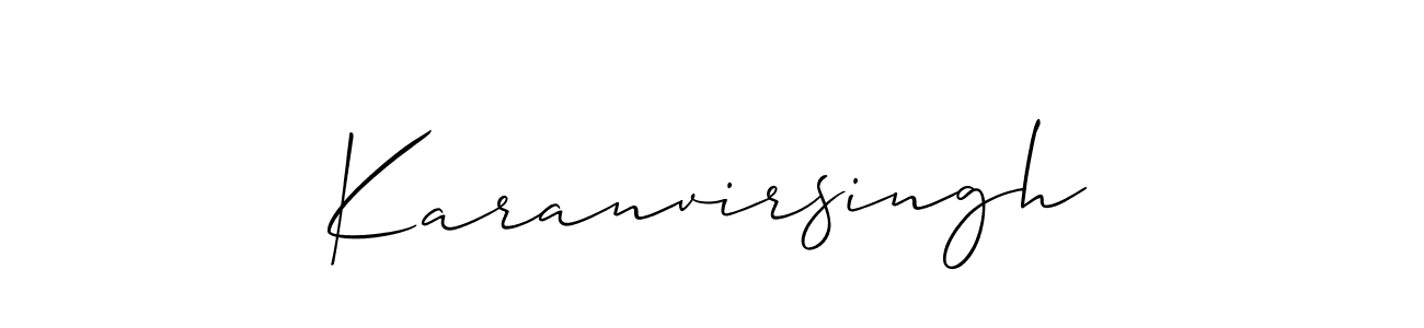 Use a signature maker to create a handwritten signature online. With this signature software, you can design (Allison_Script) your own signature for name Karanvirsingh. Karanvirsingh signature style 2 images and pictures png