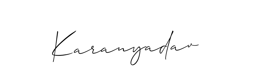 How to make Karanyadav signature? Allison_Script is a professional autograph style. Create handwritten signature for Karanyadav name. Karanyadav signature style 2 images and pictures png