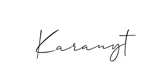 if you are searching for the best signature style for your name Karanyt. so please give up your signature search. here we have designed multiple signature styles  using Allison_Script. Karanyt signature style 2 images and pictures png