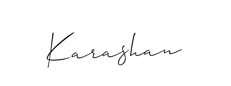 The best way (Allison_Script) to make a short signature is to pick only two or three words in your name. The name Karashan include a total of six letters. For converting this name. Karashan signature style 2 images and pictures png