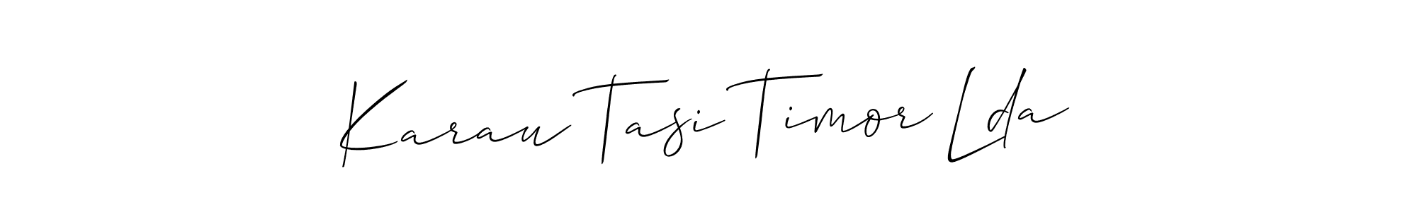 How to Draw Karau Tasi Timor Lda signature style? Allison_Script is a latest design signature styles for name Karau Tasi Timor Lda. Karau Tasi Timor Lda signature style 2 images and pictures png