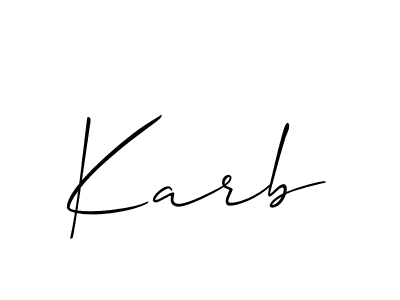 How to make Karb signature? Allison_Script is a professional autograph style. Create handwritten signature for Karb name. Karb signature style 2 images and pictures png