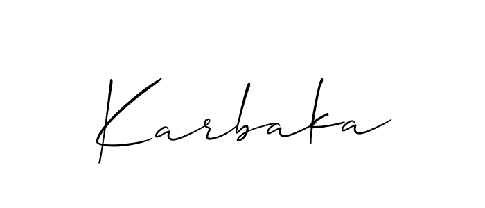 How to make Karbaka name signature. Use Allison_Script style for creating short signs online. This is the latest handwritten sign. Karbaka signature style 2 images and pictures png