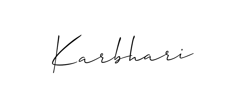 How to make Karbhari signature? Allison_Script is a professional autograph style. Create handwritten signature for Karbhari name. Karbhari signature style 2 images and pictures png