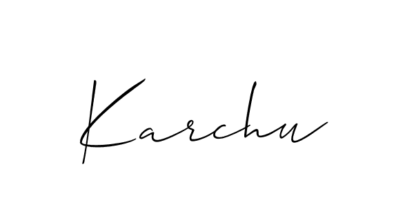 Also You can easily find your signature by using the search form. We will create Karchu name handwritten signature images for you free of cost using Allison_Script sign style. Karchu signature style 2 images and pictures png