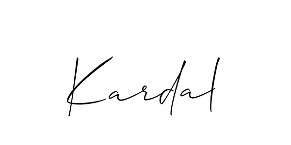 Create a beautiful signature design for name Kardal. With this signature (Allison_Script) fonts, you can make a handwritten signature for free. Kardal signature style 2 images and pictures png