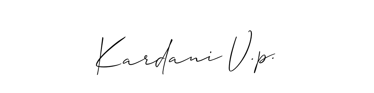 Use a signature maker to create a handwritten signature online. With this signature software, you can design (Allison_Script) your own signature for name Kardani V.p.. Kardani V.p. signature style 2 images and pictures png