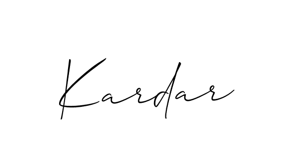 Make a beautiful signature design for name Kardar. With this signature (Allison_Script) style, you can create a handwritten signature for free. Kardar signature style 2 images and pictures png