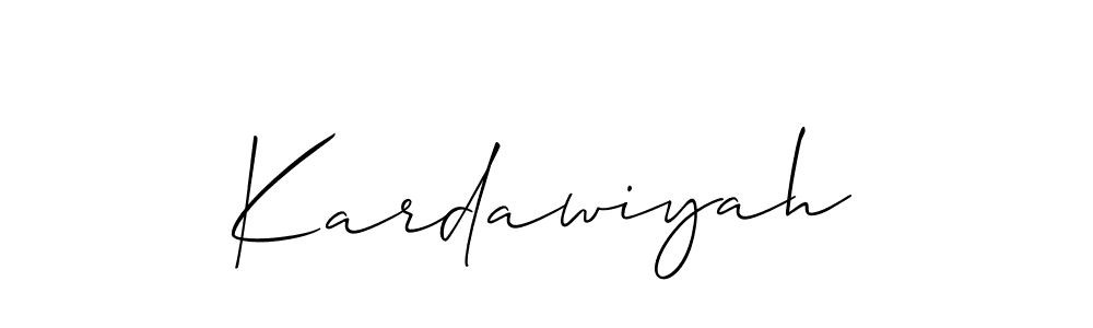 Kardawiyah stylish signature style. Best Handwritten Sign (Allison_Script) for my name. Handwritten Signature Collection Ideas for my name Kardawiyah. Kardawiyah signature style 2 images and pictures png