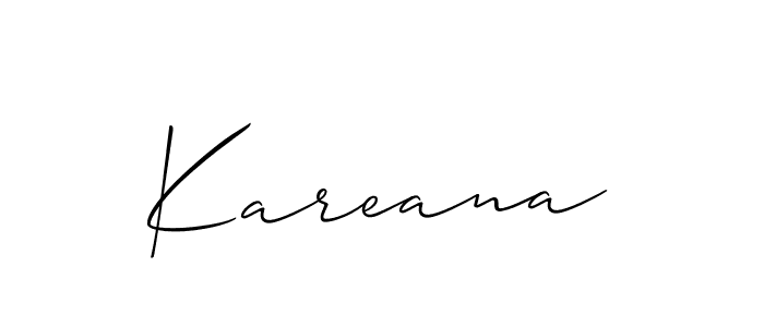 The best way (Allison_Script) to make a short signature is to pick only two or three words in your name. The name Kareana include a total of six letters. For converting this name. Kareana signature style 2 images and pictures png