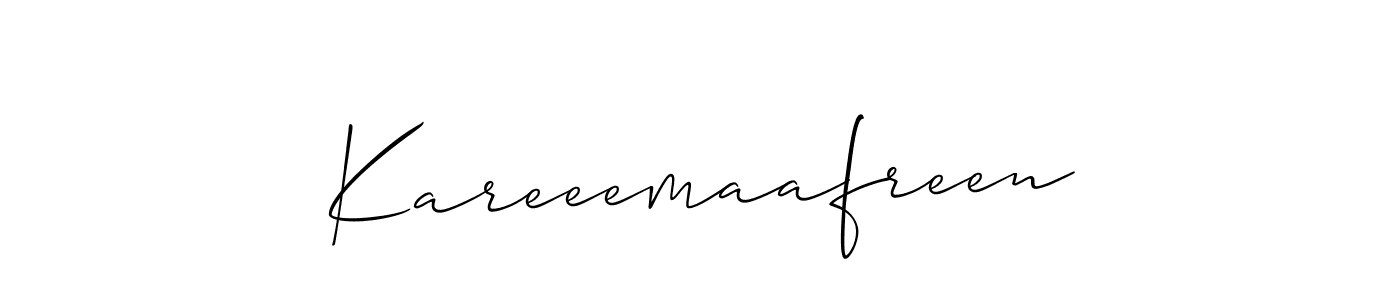 How to make Kareeemaafreen name signature. Use Allison_Script style for creating short signs online. This is the latest handwritten sign. Kareeemaafreen signature style 2 images and pictures png
