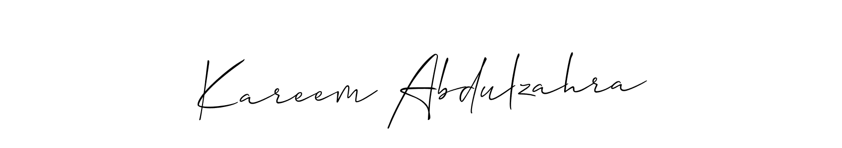 Create a beautiful signature design for name Kareem Abdulzahra. With this signature (Allison_Script) fonts, you can make a handwritten signature for free. Kareem Abdulzahra signature style 2 images and pictures png
