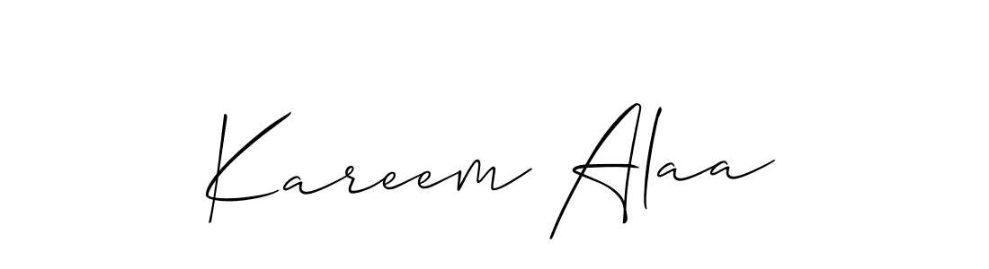 Create a beautiful signature design for name Kareem Alaa. With this signature (Allison_Script) fonts, you can make a handwritten signature for free. Kareem Alaa signature style 2 images and pictures png