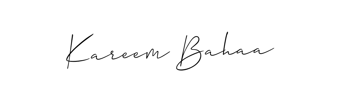 Make a beautiful signature design for name Kareem Bahaa. With this signature (Allison_Script) style, you can create a handwritten signature for free. Kareem Bahaa signature style 2 images and pictures png