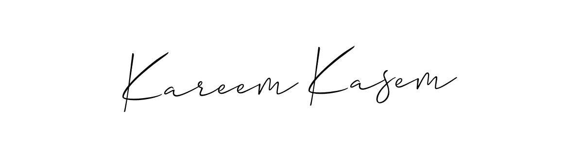 Also we have Kareem Kasem name is the best signature style. Create professional handwritten signature collection using Allison_Script autograph style. Kareem Kasem signature style 2 images and pictures png