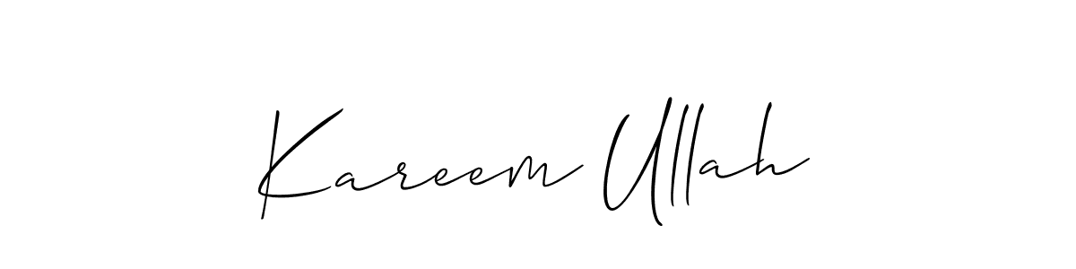 if you are searching for the best signature style for your name Kareem Ullah. so please give up your signature search. here we have designed multiple signature styles  using Allison_Script. Kareem Ullah signature style 2 images and pictures png