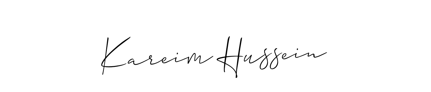 Make a beautiful signature design for name Kareim Hussein. With this signature (Allison_Script) style, you can create a handwritten signature for free. Kareim Hussein signature style 2 images and pictures png