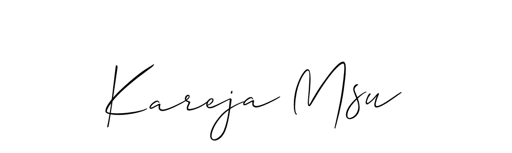 Make a short Kareja Msu signature style. Manage your documents anywhere anytime using Allison_Script. Create and add eSignatures, submit forms, share and send files easily. Kareja Msu signature style 2 images and pictures png