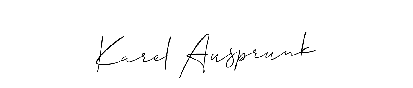 How to make Karel Ausprunk signature? Allison_Script is a professional autograph style. Create handwritten signature for Karel Ausprunk name. Karel Ausprunk signature style 2 images and pictures png