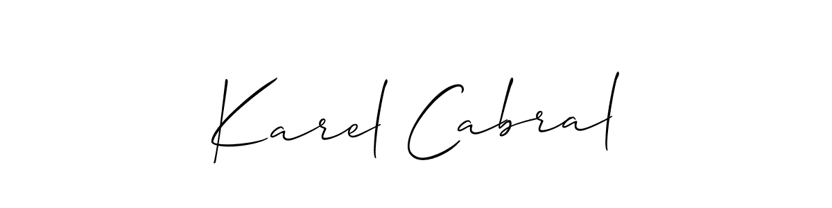 The best way (Allison_Script) to make a short signature is to pick only two or three words in your name. The name Karel Cabral include a total of six letters. For converting this name. Karel Cabral signature style 2 images and pictures png