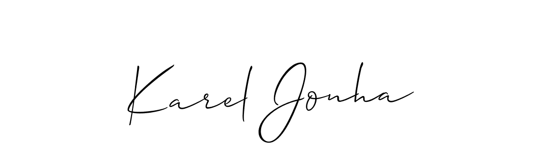 You should practise on your own different ways (Allison_Script) to write your name (Karel Jonha) in signature. don't let someone else do it for you. Karel Jonha signature style 2 images and pictures png