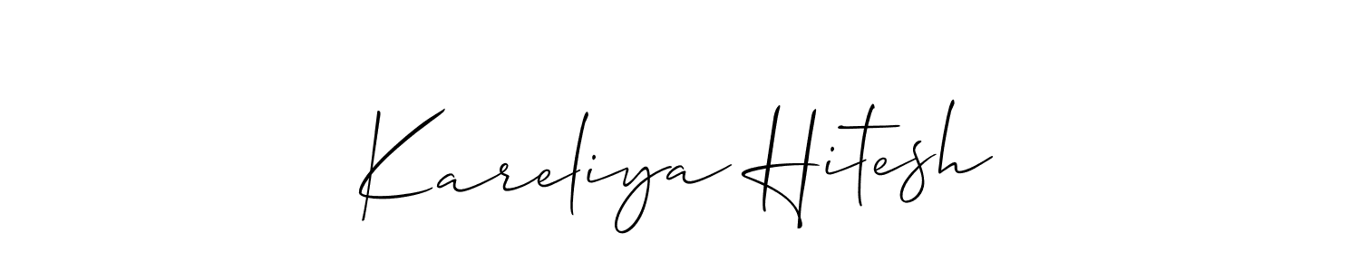 It looks lik you need a new signature style for name Kareliya Hitesh. Design unique handwritten (Allison_Script) signature with our free signature maker in just a few clicks. Kareliya Hitesh signature style 2 images and pictures png
