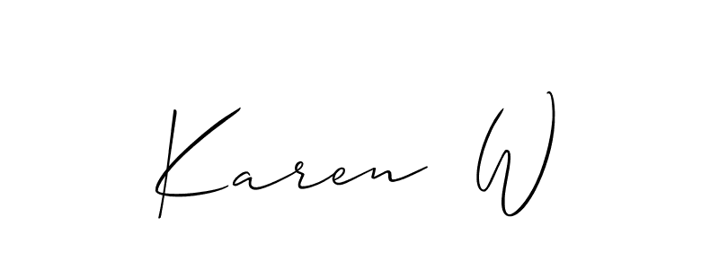 Use a signature maker to create a handwritten signature online. With this signature software, you can design (Allison_Script) your own signature for name Karen  W. Karen  W signature style 2 images and pictures png