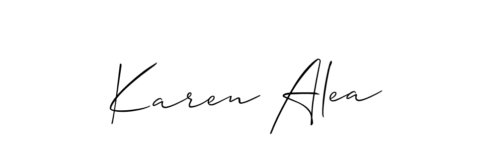 How to make Karen Alea name signature. Use Allison_Script style for creating short signs online. This is the latest handwritten sign. Karen Alea signature style 2 images and pictures png