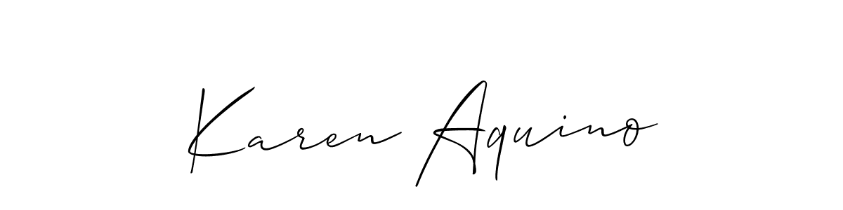 How to Draw Karen Aquino signature style? Allison_Script is a latest design signature styles for name Karen Aquino. Karen Aquino signature style 2 images and pictures png
