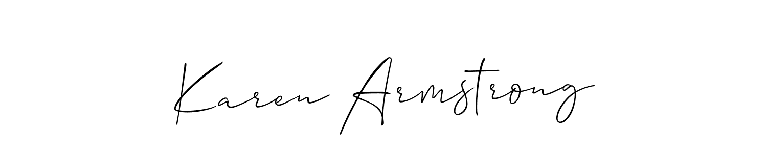 The best way (Allison_Script) to make a short signature is to pick only two or three words in your name. The name Karen Armstrong include a total of six letters. For converting this name. Karen Armstrong signature style 2 images and pictures png