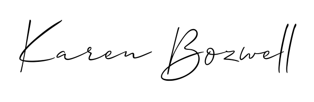 A stylish, flowing autograph style designed for name Karen Bozwell using Allison_Script typography. Perfect for digital creative projects. Karen Bozwell signature style 2 images and pictures png