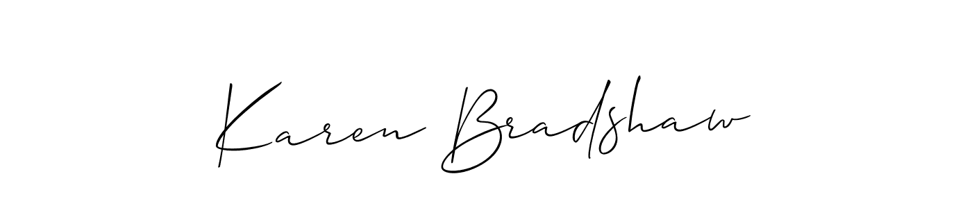 Similarly Allison_Script is the best handwritten signature design. Signature creator online .You can use it as an online autograph creator for name Karen Bradshaw. Karen Bradshaw signature style 2 images and pictures png