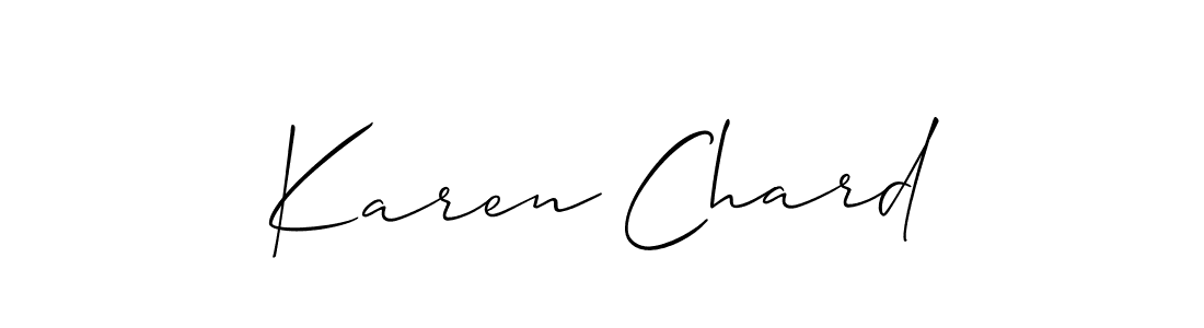 Make a beautiful signature design for name Karen Chard. With this signature (Allison_Script) style, you can create a handwritten signature for free. Karen Chard signature style 2 images and pictures png