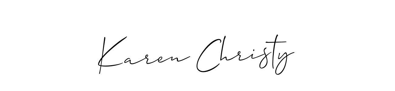 Also You can easily find your signature by using the search form. We will create Karen Christy name handwritten signature images for you free of cost using Allison_Script sign style. Karen Christy signature style 2 images and pictures png