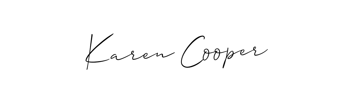 Allison_Script is a professional signature style that is perfect for those who want to add a touch of class to their signature. It is also a great choice for those who want to make their signature more unique. Get Karen Cooper name to fancy signature for free. Karen Cooper signature style 2 images and pictures png