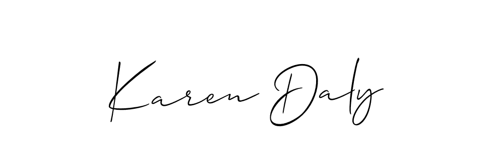 Make a beautiful signature design for name Karen Daly. With this signature (Allison_Script) style, you can create a handwritten signature for free. Karen Daly signature style 2 images and pictures png