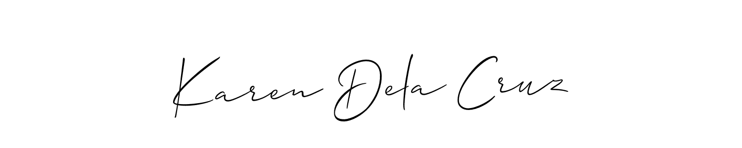 How to make Karen Dela Cruz signature? Allison_Script is a professional autograph style. Create handwritten signature for Karen Dela Cruz name. Karen Dela Cruz signature style 2 images and pictures png