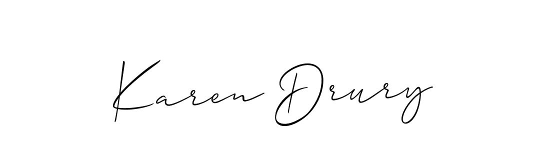 if you are searching for the best signature style for your name Karen Drury. so please give up your signature search. here we have designed multiple signature styles  using Allison_Script. Karen Drury signature style 2 images and pictures png