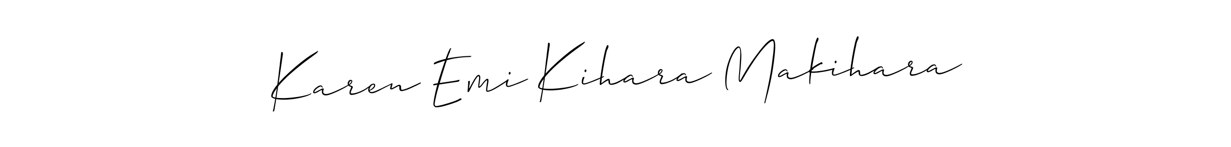 Also You can easily find your signature by using the search form. We will create Karen Emi Kihara Makihara name handwritten signature images for you free of cost using Allison_Script sign style. Karen Emi Kihara Makihara signature style 2 images and pictures png