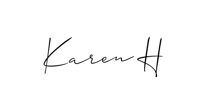 Also we have Karen H name is the best signature style. Create professional handwritten signature collection using Allison_Script autograph style. Karen H signature style 2 images and pictures png