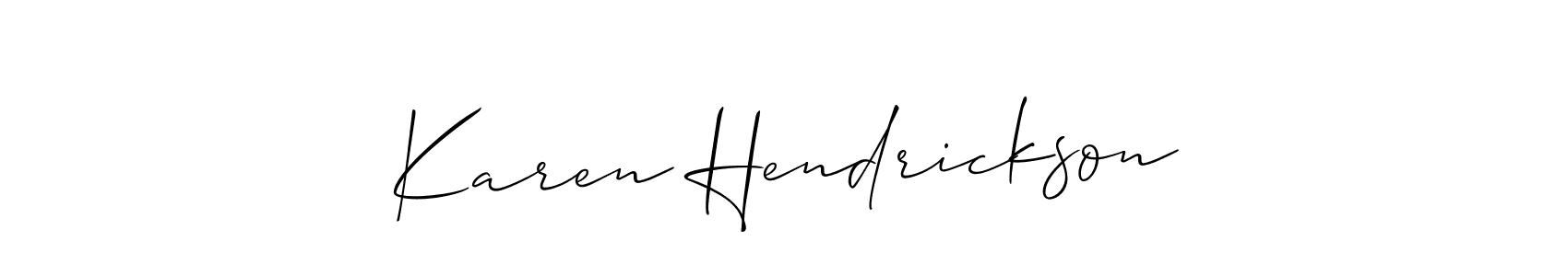 Karen Hendrickson stylish signature style. Best Handwritten Sign (Allison_Script) for my name. Handwritten Signature Collection Ideas for my name Karen Hendrickson. Karen Hendrickson signature style 2 images and pictures png